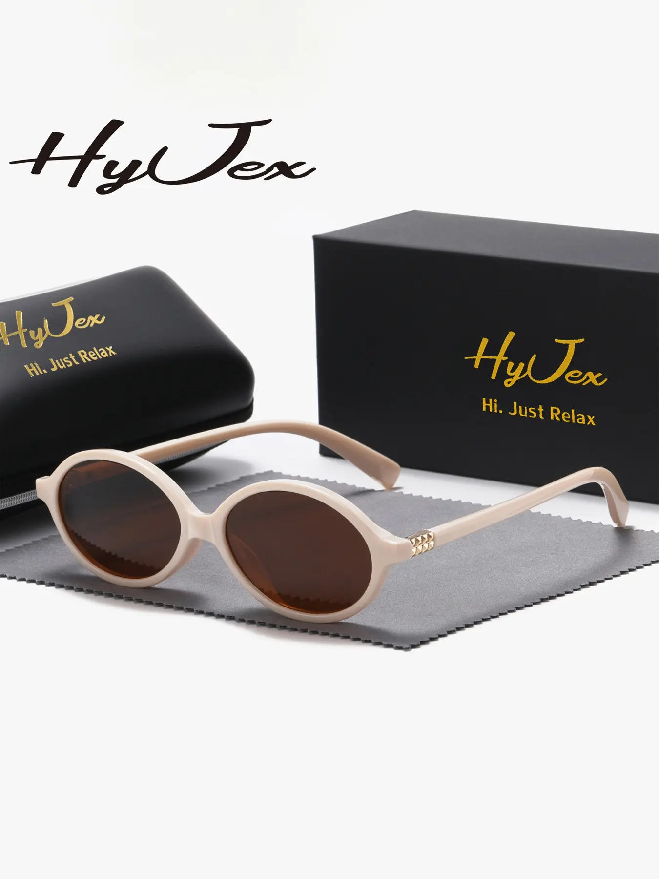 HyJex 1 Piece Unisex High-End Craftsmanship Full Frame Sunglasses Elegant And Charming Oval Frame Sunglasses UV400
