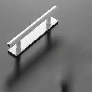 Modern Self-Adhesive Plastic Door Handle for Interior Doors, Space-Saving Design, Suitable for Cabinets and Sliding Doors, Powder Coated, 15.49cm X 3.48cm