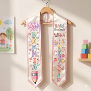 Custom Name Kid Graduation Stole, Class of 2026 Kindergarten Stole, Kids Graduation Sash, Preschool Graduation Stole