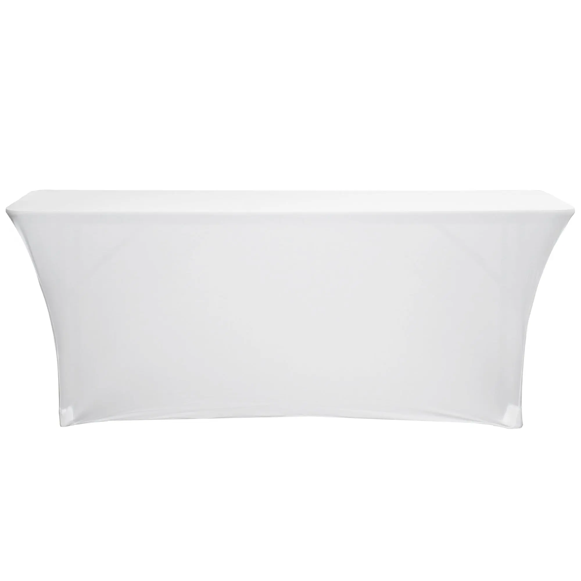 Stretch Spandex 6 ft x 18 Inches Classroom Rectangular Table Cover White