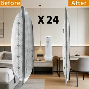 M-apple 24-Pack Vacuum Storage Bags with Electric Pump & New Air Valve 8L 8M 8S Space-Saving Compression Bags for Clothes Comforters Travel Organiser