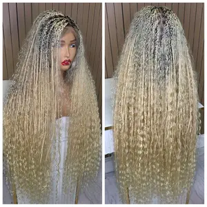 Drak Root Bolondw 613 Knotless Braided Wig Fullace Long Blonde Ombre Braids for Women