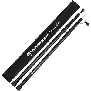 Camping Tarp Poles - Adjustable  Telescoping Tent Poles for Tarps, Canopy & Awning - Heavy Duty Collapsible Pole Set of 2 - Extends 8ft 2.8 in, Shrinks to 2ft 9.5 in.