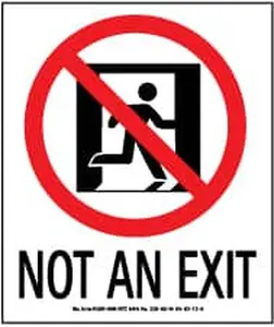 AccuformNMC Glow-in-the-Dark "Not an Exit" Polyester Exit Sign, 5.5" Wide x 6.5" High, Model 50F-5SN, Yes