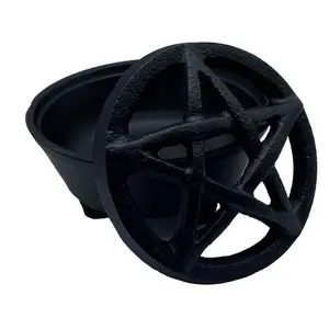 3 1/4" Pentagram cast iron cauldron