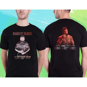 Hot Tee #BrantleyGilbert The Tattoos Usa Tour 2025. #BrantleyGilbert. Black Tshirt 4O0