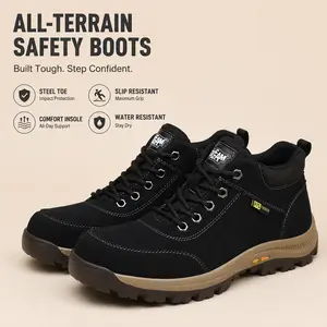 Men's Safety Work Boots | Slip Resistant Protective Toe Outdoor Shoes