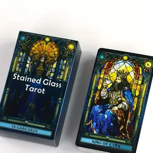 Stained Glass Tarot Cards - 78 Card Deck Divination Tools for Spiritual Reflection