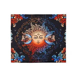 VEVOR Sun and Moon Tapestry, Psychedelic Mystic Floral Aesthetic Wall Tapestry, Vintage Wall Blanket for Home Decoration, Suitable for Bedroom, Living Room, Dorm (50.39x 57.87 inches)