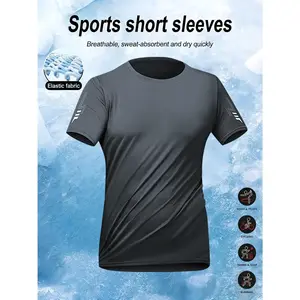 Men’s new summer T-shirt-quick-drying and non-clingy for a cool feel during workouts; reflective small logo suitable for everyday wear and sports.