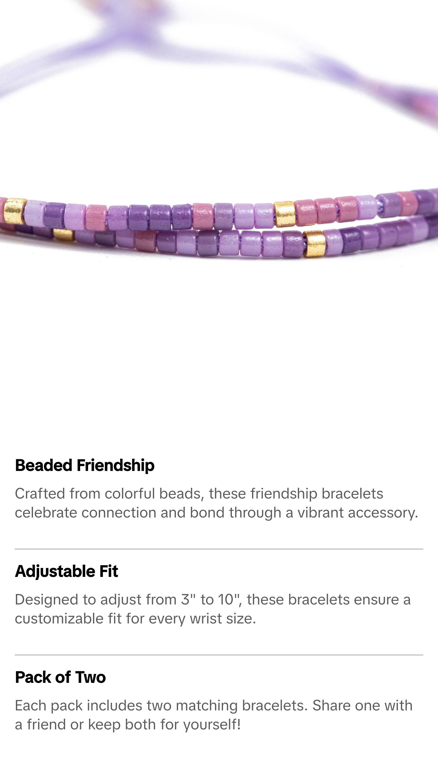 Purple Beaded Friendship Bracelets