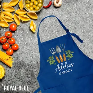 Customized Apron, Gardening Apron, Personalized Gift, Cute Apron For Women Men, Cute Cotton Apron, Printed Apron, Gardener Gif, Plant Lover