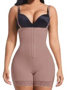 1 Count Women's Open Bust Bodysuit, Fajas, Colombian Shapewear, Underwear, Bones High Waist Triple Breasted Body Shaper, Adjustable Hook Zipper Crotch Shapewear, Butt Lifting Tummy Control Jumsuit, Ideal for Training & Gifting for Her