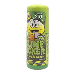 Slime Licker 2.0 Green Apple Sour Liquid Candy - Sour Tangy Green Apple Flavor - Portable Resealable Bottle - Fun Snack for Kids Teens & Sour Candy Lovers Bonbon