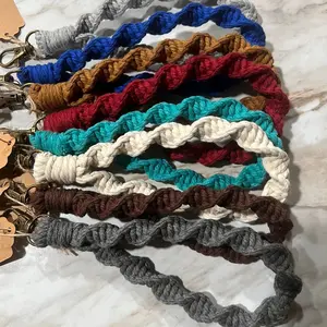Macrame Twist Wristlet Keychain