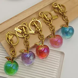 {Keychain} Cute Candy colored Apple Keychain - Meaning Safe Keychain Bag Pendant Couple Best Friend Car Pendant Valentine's Day Gift