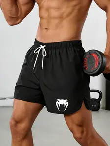 Men's Casual Sport Shorts, Summer Outdoor Running Shorts, Comfortable Quick-Dry Breathable Fabric, Snake Head Pattern, Ideal for Travel, Fitness, Beach