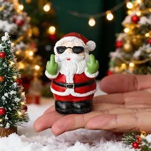 Christmas-themed Ornament featuring a Santa Claus and snowman with their middle fingers raised is beautifully designed and charming measures 1.57 x 1.57 x 2.5 inches (height) and makes a perfect holiday Gift .