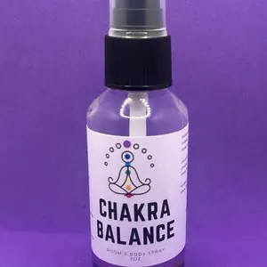 Chakra Balance Room & Body Spray 2oz - Rainbow Spray for Healing Cleansing with 7 Layer Crystal & Reiki Charged Formula luxury fragrance Fabric Refresher