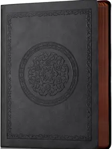 Leather Vintage Journal Notebook,300 Pages,Leather Softcover Lined Journal Notebooks for Women Men,Notebook Journals for Writing Travel,Business,Office,5.7'' X 8.3'',Black