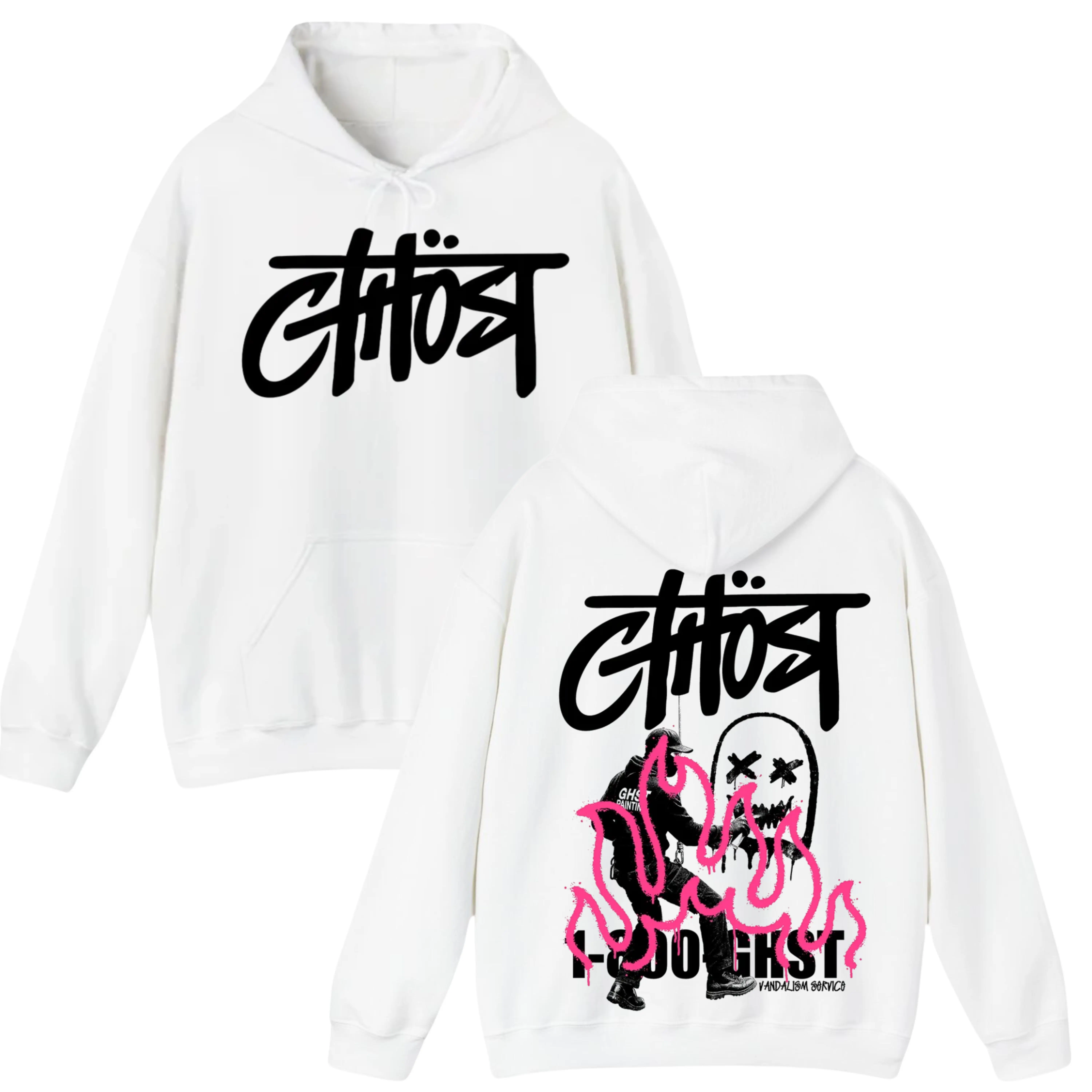 1-800 Ghost Graffiti Flame Hoodie, ghost racing hoodie, biker motorcycle, Pink Flame Vandal Aesthetic, Gift For Women Mens, Mens Womenswear Top