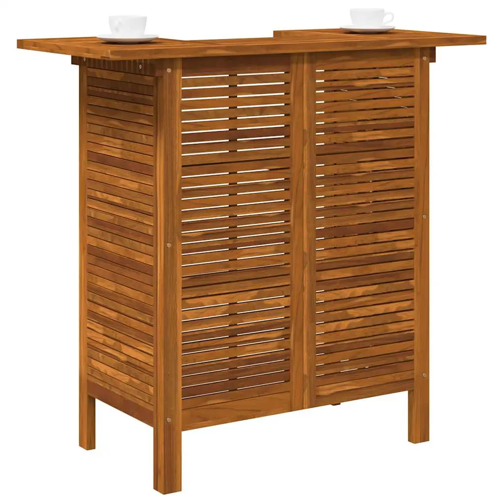 vidaXL Bar Table, Outdoor Pub Table, Bistro Table, Counter Height Table for Balcony Porch Garden Deck Backyard, Farmhouse, Solid Acacia Wood 44007