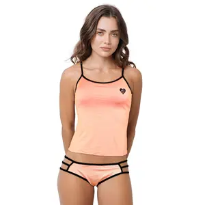 Loco Boutique Neon Black Piping Strappy Sides Bikini Bottom