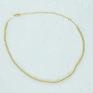 Gold Beaded Necklace - 4mm