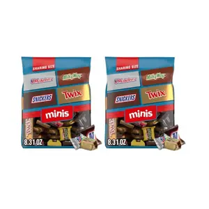 SNICKERS,TWIX,MILKY WAY and 3 MUSKETEERS Winter Sports Individually Wrapped Chocolate Candy Bars Variety Pack,Sharing Size,8.31 Oz Bulk Bag,(Pack of 2)