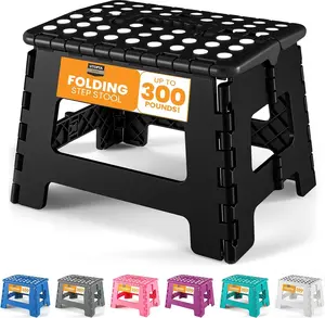 Utopia Home Folding Step Stool with Handle – 9 Inch Anti Slip Collapsible Stool – Holds Up to 300 lbs – Sturdy Plastic Step Stool Foldable for Kitchen, Bathroom and Home Use (1 - Pack)