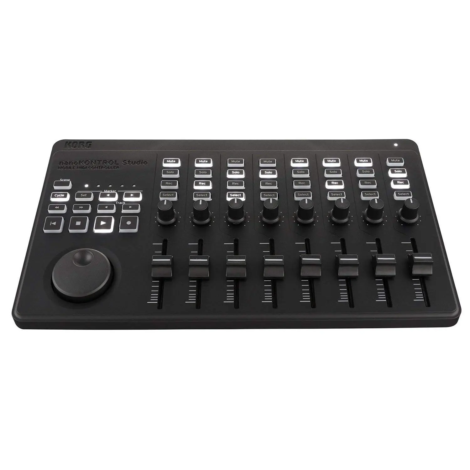 Korg Nanokontrol Studio Bluetooth/USB MIDI Control Surface with 8 Faders & Backlit Switches