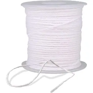 BEADNOVA Braided Candle Wick Spool 200 ft Cotton Roll Core Braided Wick for Candle Making and DIY (61m/67yard/200 Foot)
