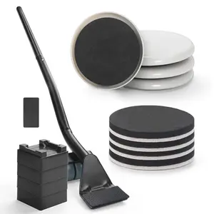 Furniture Lifter Tool, Appliance Furniture Metal Lifters for Heavy Furniture Movers Sliders Wheels Easily Safe to Move Sofa Refrigerator Washing Machine (1 Lifter Tool 8-Pack of 3.5" Sliders) Grey - Home Improvement.
