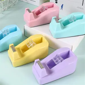 Blue Tape Dispenser Student Supplies Office Tape Cutter, Ideal for Packaging DIY Crafts Stickers, Perfect for Home Office Holiday Gifts