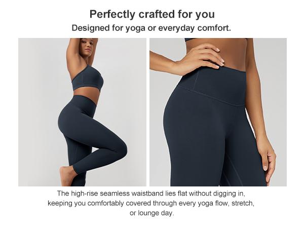 ODODOS No Front Seam Yoga Leggings for Women - 25" / 28" High Waist Buttery Soft Lounge Yoga Pants