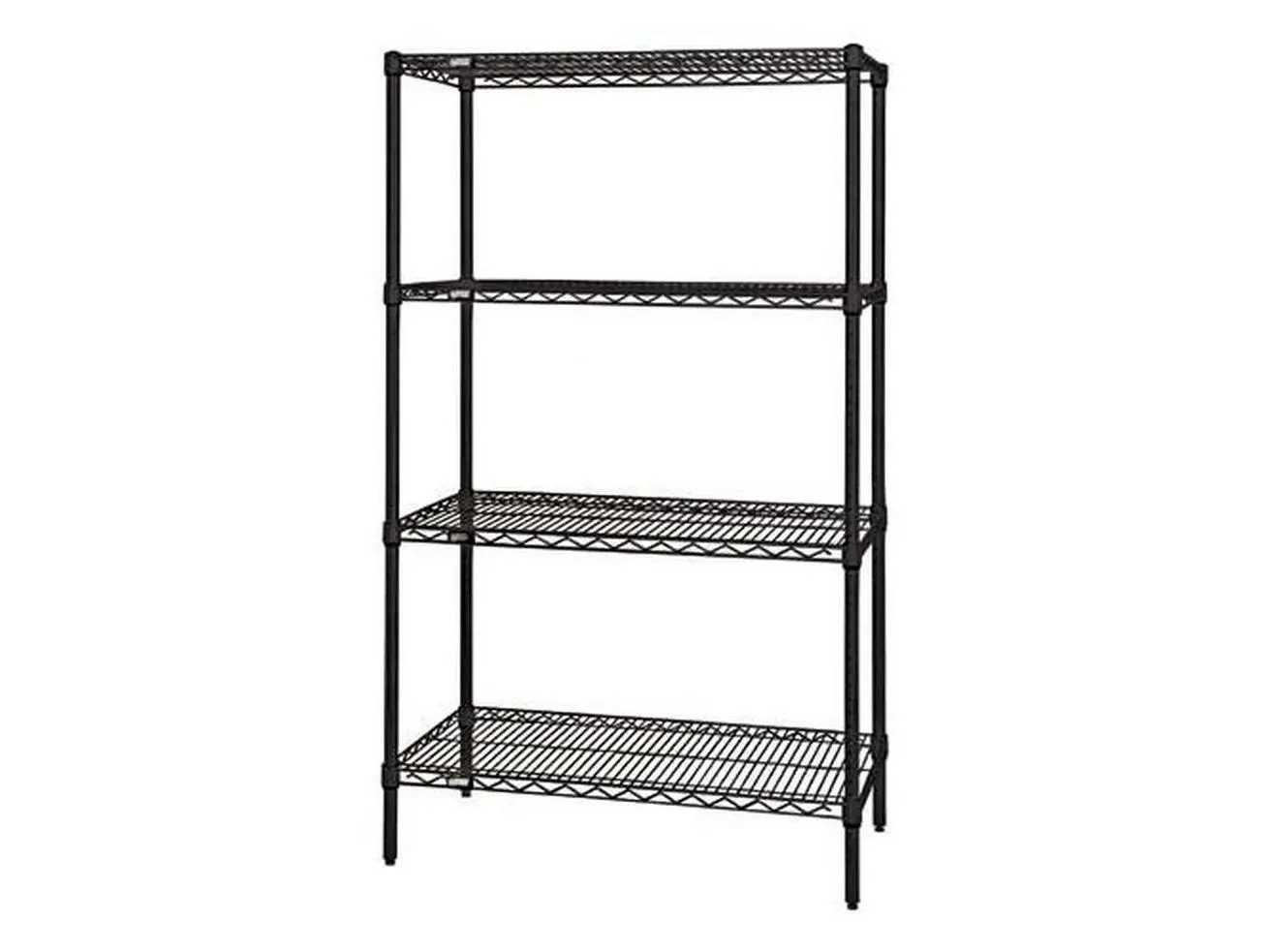 Quantum Storage WR86-1824BK Industrial Wire 4-Shelf Starter Kit Organiser, Black - 18x24x86 in Racks