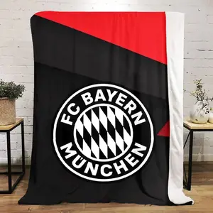 FC Bayern Munchen Printed Cute Cartoon Plush Blanket Suitable for All Seasons, Soft and Comfortable Sofa Mattress Office Outdoor Blanket Camping Travel Home Blanket Black Friday Christmas Gift C975