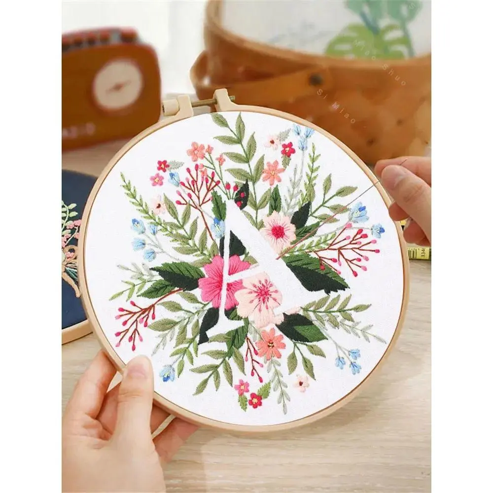 Alphabet Embroidery Kit beginner Easy modern craft Starter kit-Embroidery beginner kit Needlepoint DIY LOCraft Kit