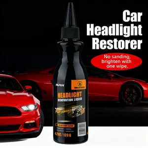 NUAN Car Headlight Restoration Kit 120g Repair Liquid Headlight Cleaner Polish for Oxidation Yellowing Foggy Hazy Cloudy Lenses Scratch Repair Clear Finish