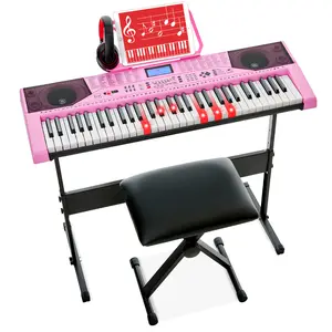 Best Choice Products 61-Key Beginners Complete Electronic Keyboard Piano Set w/ LCD Screen, Lighted Keys