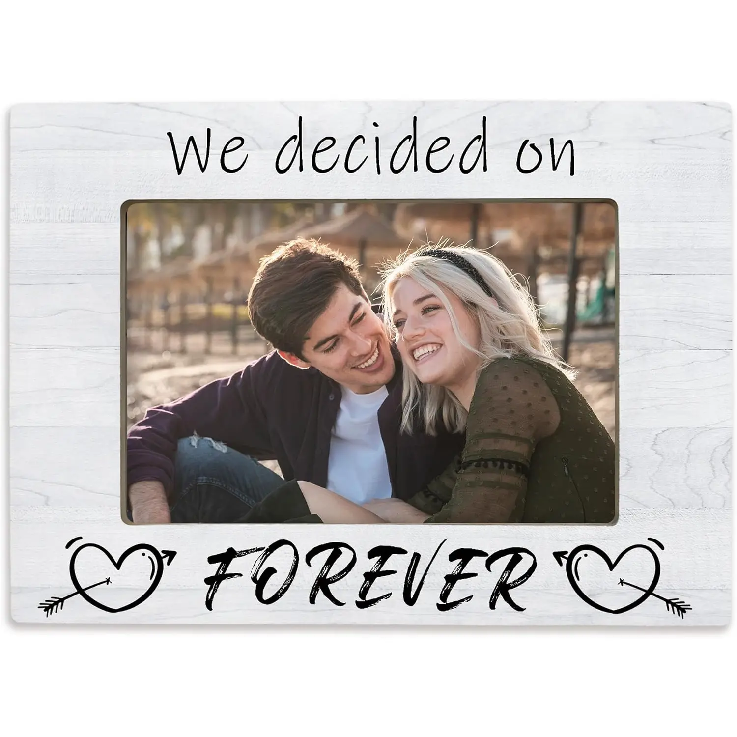 Wedding 4x6 Picture Frame, Engagement Photo Frame, Wedding Gifts for Newlyweds, Just Engaged Married Gifts, We Decided on Forever Wooden Picture Frames for Wall or Tabletop Display