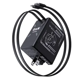 Holiday Special: W&O 2-in-1 120W GaN Charger | Retractable Cable + Universal Foldable Plug | Fastest iPhone/MacBook Charging | Tech Gift of 2025 Power Adapter Electronic