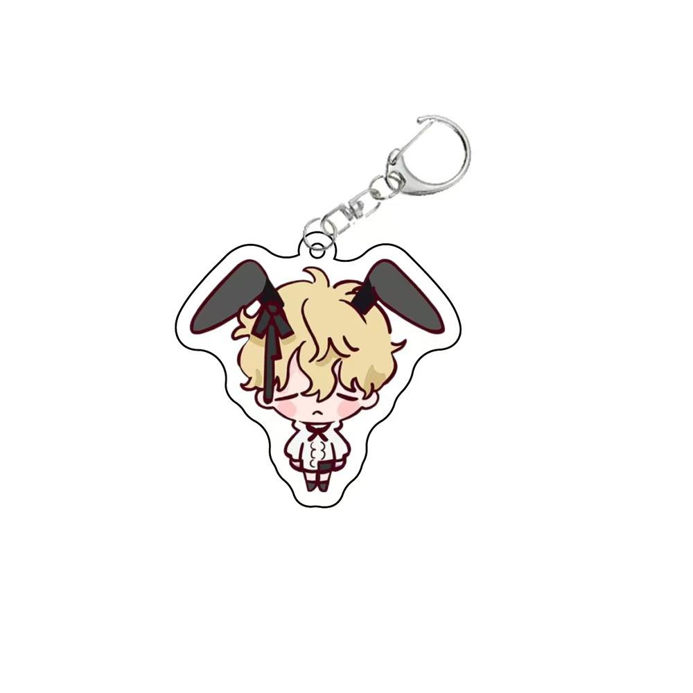 Alien Stage 6pcs Stained Glass Acrylic Keychain from Korea Pop-up Rabbit Cafe Cute Student Backpack Accessory Birthday Gifts for Boys Girls Pop-up Rabbit Design Alien Stage Figure