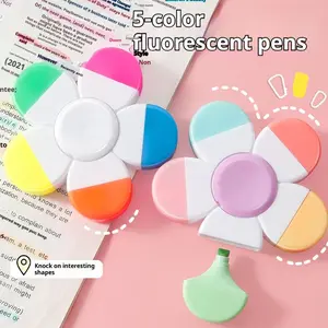 5-Color Stress Relief Finger Spinner Highlighter Pen, Fun Colorful Marker for Daily Use, Relaxing Graffiti Pen, New Design