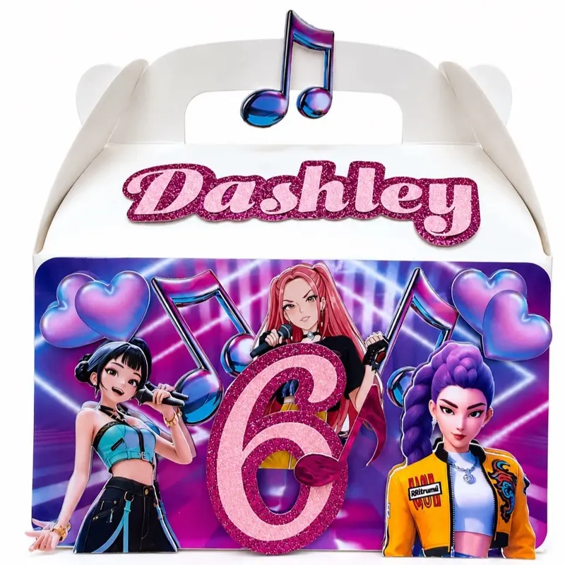 Personalized Kpop Party Favor Box | Custom Birthday Candy Box with Name & Age
