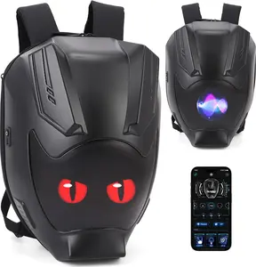 Motorcycle Backpack for Men LED Backpack, DIY Programming GIFs, Hard Shell, 40-55L Large Capacity and Waterproof Laptop Backpack