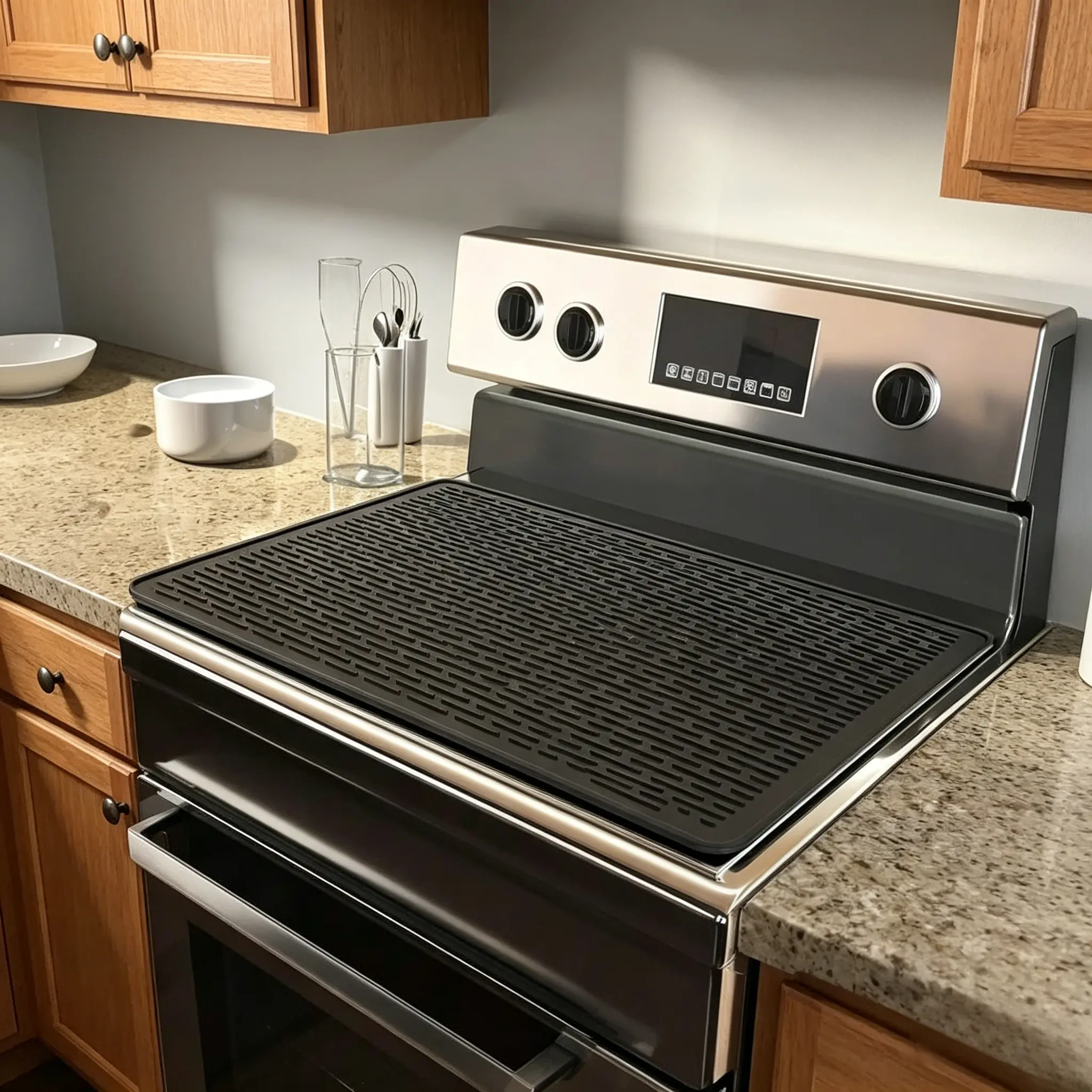 Silicone Stove Top Cover Mat for Electric Stove, Heat Resistant Glass Cooktop Protector, Anti-Slip Countertop Protector & Kitchen Dish Drying Mat,Kitchenware, Tableware, Coasters, Indoor Use, Fits Many Stove Top Types.#tiktokshopstockup sohochic