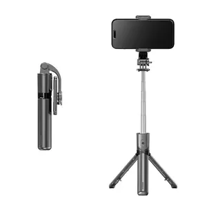 Portable Selfie Stick, 4 in 1 Extendable Phone Tripod Stand with Detachable Wireless Remote & Phone Holder 360° Rotating Mini Travel Tripod Compatible with iPhone 16/15/14/13 Pro/Android/Gopro
