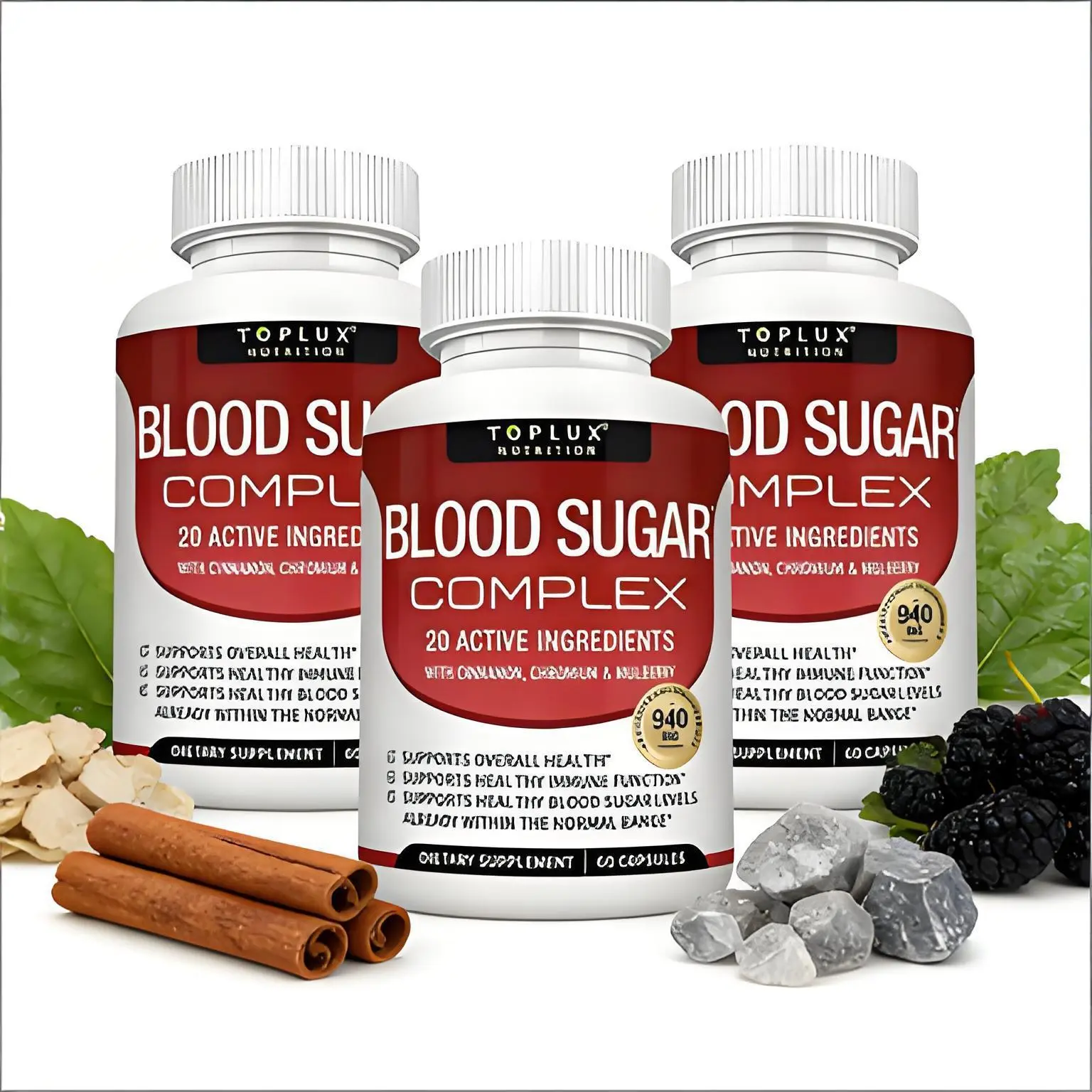 Blood Sugar Complex Supplement Supports Healthy Blood Sugar Levels Already Within Normal Range All Natural with Cinnamon Bitter Melon Chromium Mulberry Alpha Lipoic Acid Non GMO 60 Capsules Premium Dietary Care Fast Acting Metabolism Wellness Formula