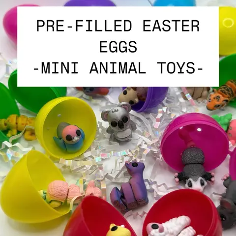 Prefilled Easter Eggs - 3D Printed Mini Articulated Animal